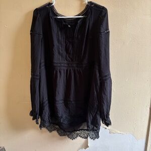 White House Black Market Black Lace Blouse